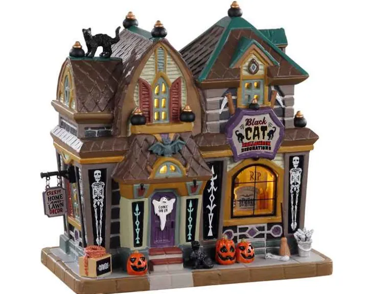05610 - Black Cat Halloween Decor - Lemax Spooky Town Houses