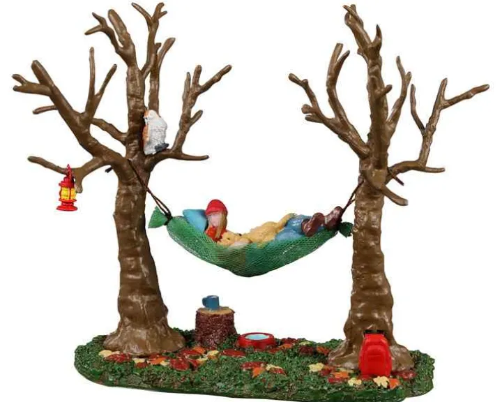 23593 - Camping Hammock Buddy - Lemax Christmas Village Table Pieces