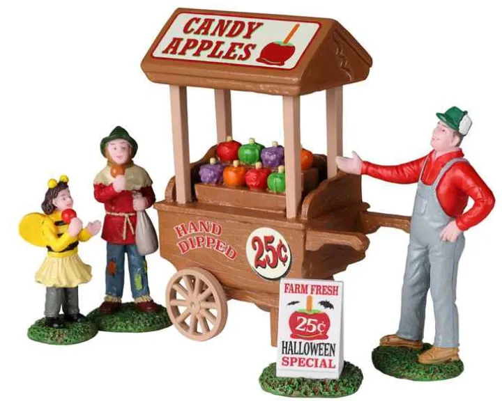 22108 - Candy Apple Cart, Set Of 5 - Lemax Spooky Town Halloween Village Figurines