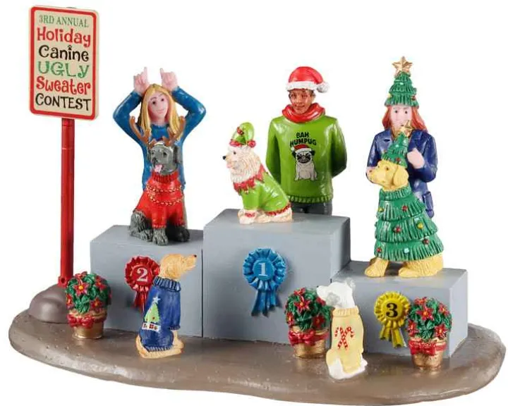 13556 - Canine Holiday Sweater Contest - Lemax Table Pieces