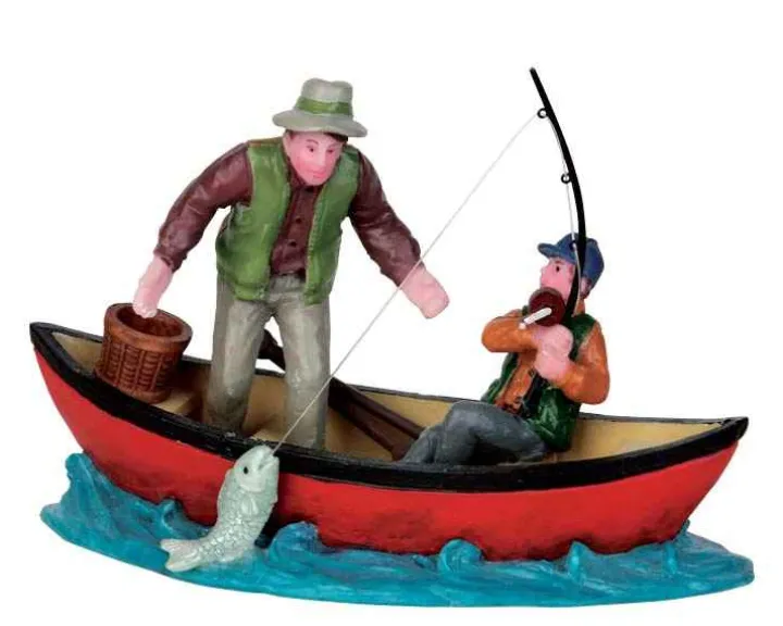 52344 - Canoe Catch - Lemax Christmas Figurines