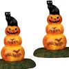 24939 - Cat And Pumpkin, Set Of 2, Battery-Operated (4.5-Volt) - Lemax Spooky Town Halloween Village Accessories