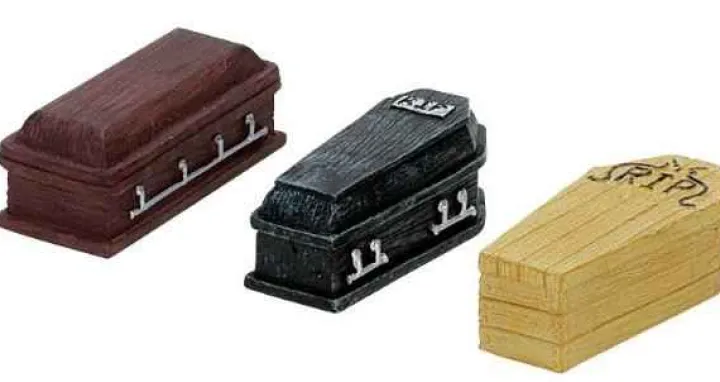 74583 - Coffins, Set Of 3 - Lemax Spooky Town Halloween Village Accessories