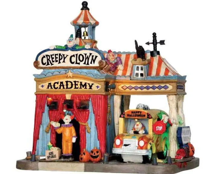 55905 - Creepy Clown Academy, With 4.5-Volt Adaptor - Lemax Spooky Town Houses