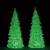 94517 - Crystal Lighted Tree, 3 Color Changeable, Medium, Set/2, Battery-Operated (4.5-Volt) - Lemax Trees