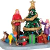 43078 - Decorating The Xmas Tree - Lemax Christmas Village Table Pieces