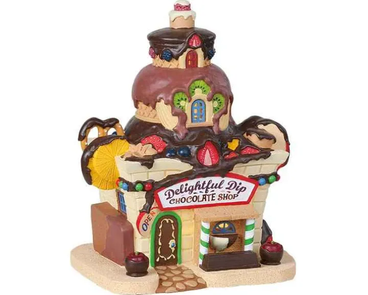 85382 - Delightful Dip Chocolate Shop, Battery-Operated (4.5V) - Lemax Sugar N Spice Houses