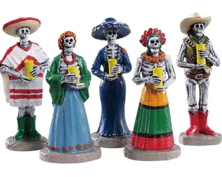 92729 - Dia De Los Muertos Vigil, Set Of 5 - Lemax Spooky Town Figurines