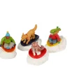 22121 - Dog Snow Saucer Fun, Set Of 4 - Lemax Christmas Village Figurines