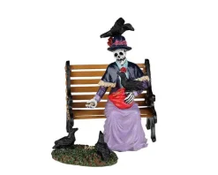 22101 - Feeding The Birds, Set Of 2 - Lemax Spooky Town Halloween Village Figurines