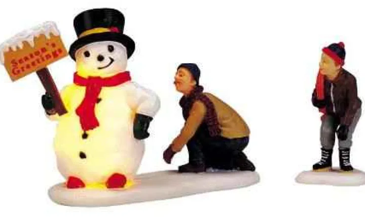 04511 - Frosty's Friendly Greeting, Set Of 2 B/O (4.5V) - Lemax Christmas Village Table Pieces