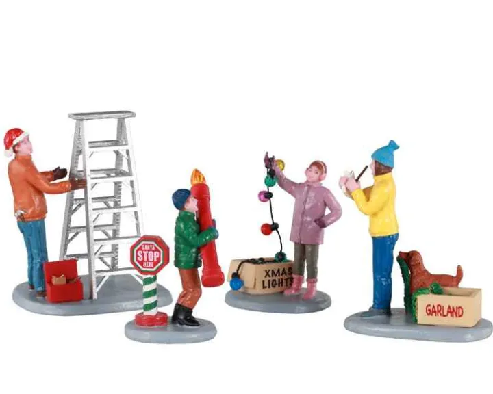 12030 - Getting Ready To Decorate, Set Of 4 - Lemax Figurines