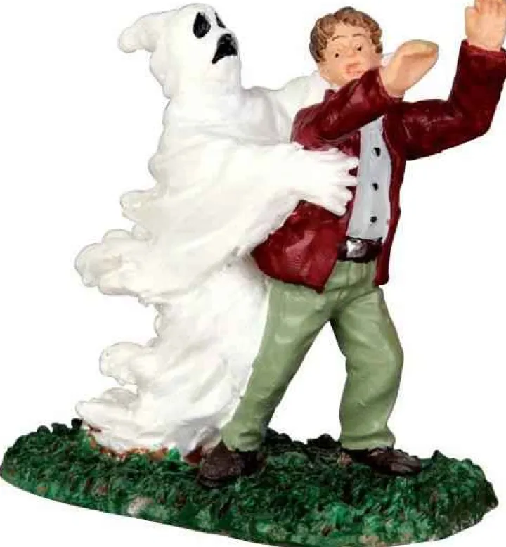 42206 - Ghost Grasps Victim - Lemax Spooky Town Halloween Village Figurines