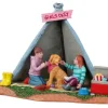 13555 - Girls Backyard Camping - Lemax Table Pieces