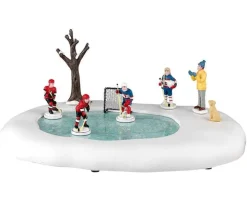 34085 - Girls Play Hockey, Too!, Battery-Operated (4.5-Volt) - Lemax Table Pieces