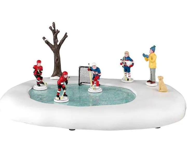 34085 - Girls Play Hockey, Too!, Battery-Operated (4.5-Volt) - Lemax Table Pieces