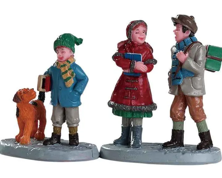 82595 - Going To School, Set Of 2 - Lemax Figurines