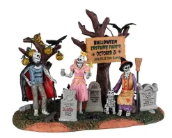 23582 - Graveyard Costume Party - Lemax Spooky Town Halloween Village Accessories