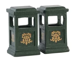 84386 - Green Trash Can, Set Of 2 - Lemax Misc. Accessories