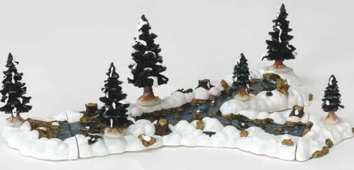 13367 - Mill Stream Fork, Set Of 10 - Lemax Christmas Village Landscape Items