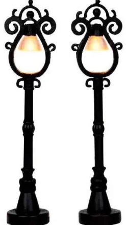 44757 - Parisian Street Lamps, Set Of 2, Battery-Operated (4.5V) - Lemax Christmas Village Misc. Accessories