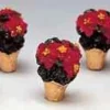 34970 - Poinsettias, Set Of 5 - Lemax Christmas Village Misc. Accessories