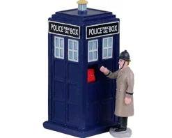 03509 - Police Call Box, Set Of 2 - Lemax Table Pieces