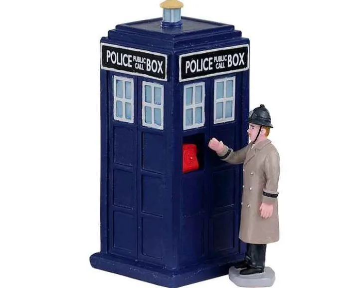 03509 - Police Call Box, Set Of 2 - Lemax Table Pieces