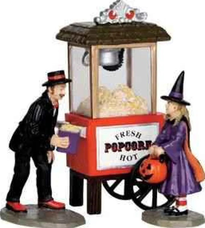 32112 - Popcorn Treats, Set Of 3 - Lemax Spooky Town Halloween Village Figurines