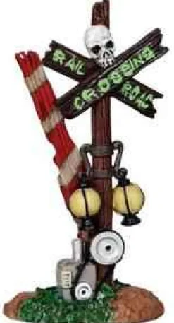 24464 - Rotten Railroad Crossing - Lemax Spooky Town Halloween Village Accessories