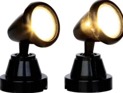 44756 - Round Spot Lights, Set Of 2, Battery-Operated (4.5V) - Lemax Christmas Village Misc. Accessories