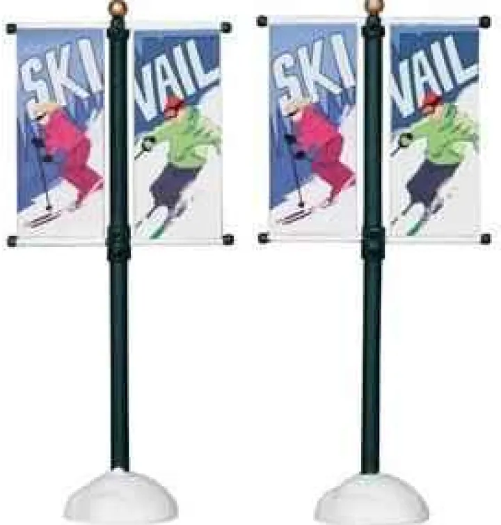 24496 - Street Pole Banner, Set Of 2 - Lemax Christmas Village Misc. Accessories