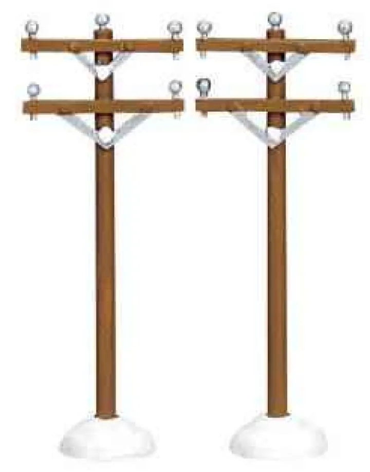 64461 - Telephone Poles, Set Of 2 - Lemax Christmas Village Misc. Accessories