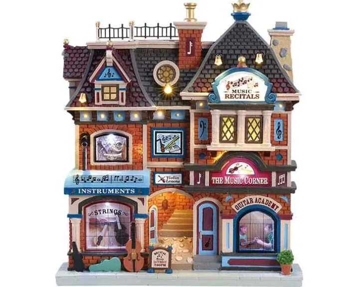 85317 - The Music Corner, Battery-Operated (4.5V) - Lemax Facades