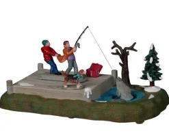 24952 - Too Big A Catch, Battery-Operated (4.5-Volt) - Lemax Christmas Village Table Pieces