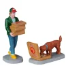 22113 - Top Pizza Delivery, Set Of 2 - Lemax Christmas Village Figurines