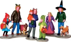 42217 - Trick Or Treating Fun, Set Of 4 - Lemax Spooky Town Halloween Village Figurines
