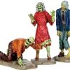 42219 - Walking Zombies, Set Of 3 - Lemax Spooky Town Figurines
