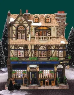 45099 - Wesley Pub, Battery-Operated - Lemax Christmas Village Facades