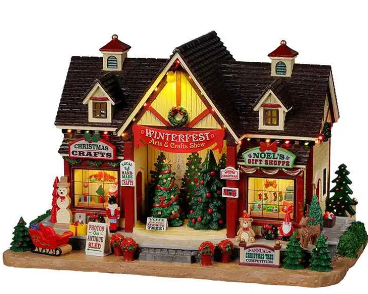 25865 - Winterfest Arts & Crafts Show, With 4.5-Volt Adap - Lemax Caddington Village Christmas Houses & Buildings