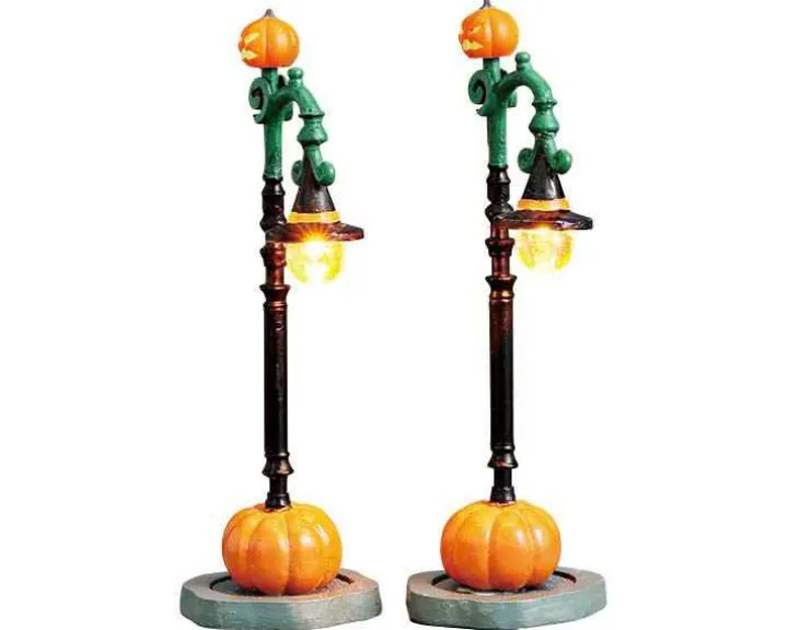 74217 - Witch Pumpkin Patch, Set Of 2, Battery-Operated (4.5V) - Lemax Spooky Town Accessories