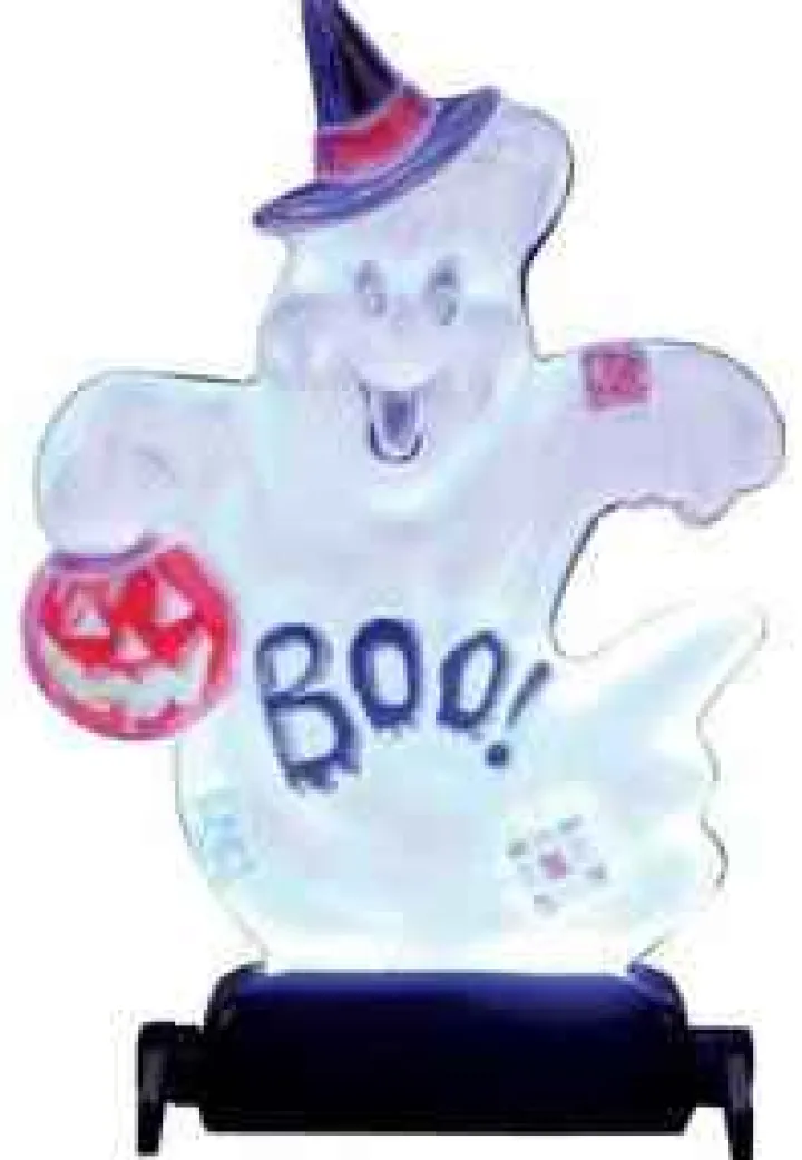14353 - Yard Light - "Boo!" Ghost, Battery-Operated (4.5V) - Lemax Spooky Town Halloween Village Accessories