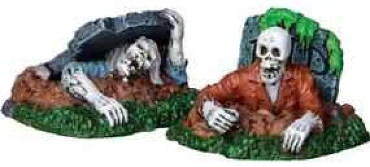 22007 - Zombies!!!, Set Of 2 - Lemax Spooky Town Halloween Village Figurines