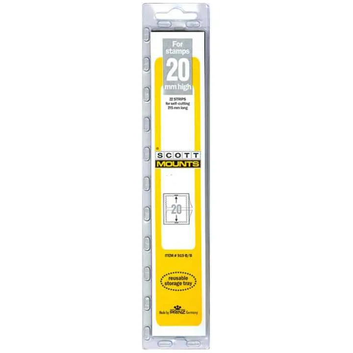 20 Mm X 215 Mm Strip Clear Mount (22 Mounts)